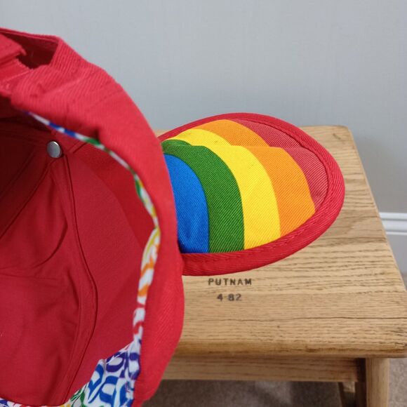NWT Disneyland Red & Rainbow Mickey Mouse Ears Pride Hat Adult Size Adjustable - Picture 5 of 8